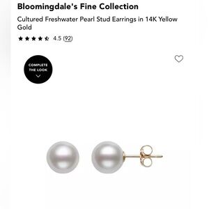 Freshwater Pearl Stud Earrings 14K YG